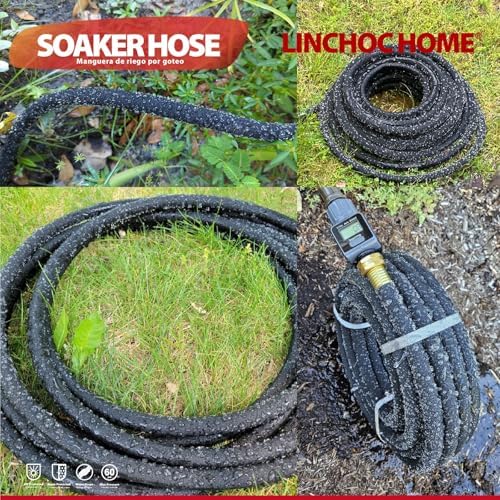 Soaker Hose 150FT 1/2 Inch with Solid Brass Connectors & Garden Stakes Kit, Flexible Leakproof Irrigation System for Garden, Lawn & Landscape - Image 6