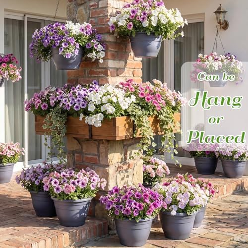20 Pack Hanging Planter Basket 10 Inch with Drainage Tray - Image 4
