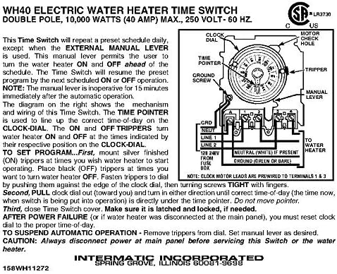 Intermatic WH40 Electric Water Heater Timer, Gray - Image 5