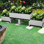 Ochine Raised Garden Bed Planter Box Kit Self-Watering Plastic Elevated Garden Beds Flowers Vegetables Herbs DIY Gardening Outdoor Indoor Planting Grow Box Container for Garden Patio Balcony Backyard - Image 3
