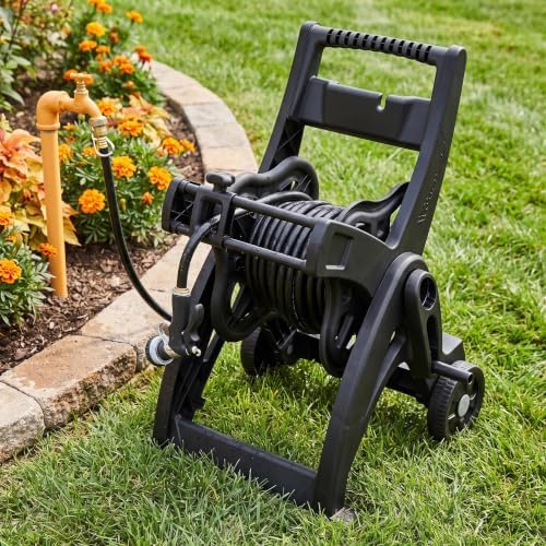 175FT Portable Hose Reel Cart with Wheels, Black - Image 6