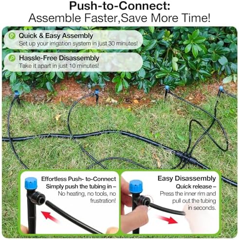 MIXC 100Pcs Drip Irrigation Emitters, Quick Push-to-Fit Connect Drip Stream - Image 4