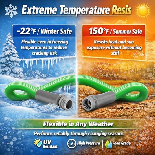 Delxo Garden Hose 50 FT, Flexible Rubber Hybrid Water Hose 5/8 Inch - Image 3