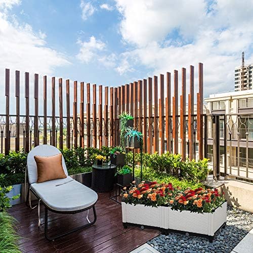 Ochine Raised Garden Bed Planter Box Kit Self-Watering Plastic Elevated Garden Beds Flowers Vegetables Herbs DIY Gardening Outdoor Indoor Planting Grow Box Container for Garden Patio Balcony Backyard - Image 2