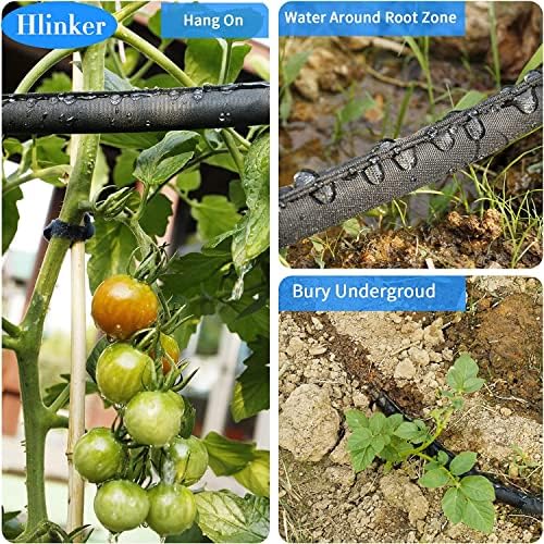 Hlinker 2026 Flat Soaker Hose 100 ft (50ft 2Packs) with Stake for Garden, Linkable Drip Hose Diy Automates Garden Irrigation System Saving 88% Water, Dual-layer Leak-free Design Water Hose with Holes - Image 6