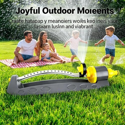 Rotating Lawn Sprinkler for Yard, Automatic Garden Water Sprinkler with 360° Adjustable Spray for Vegetables Flower Beds Grass(10m) - Image 4