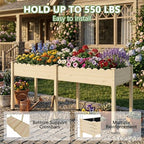 Raised Garden Bed with Legs, 72x24x30in Tall Wooden Elevated Planter Box with Liner for Flowers Vegetables Herbs, Wavy Profile Outdoor Raised Bed for Balcony/Patio/Backyard - Image 5