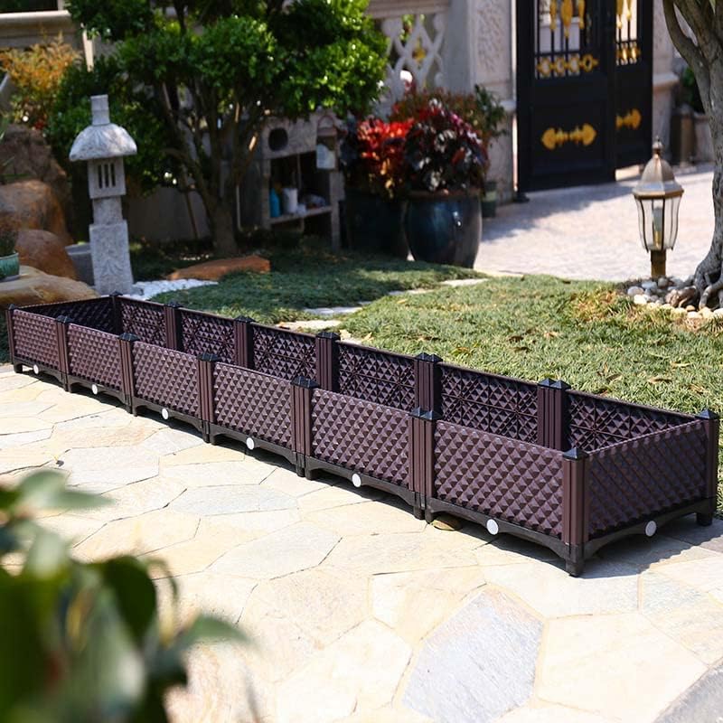 YSUEFIJO Planter Box Outdoor Raised, Raised Garden Bed for Vegetables, Garden Bed Kit Plastic, with Drainage Holes, for Flowers, Herbs, Fruits - Image 2
