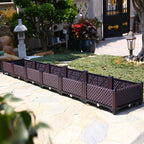 YSUEFIJO Planter Box Outdoor Raised, Raised Garden Bed for Vegetables, Garden Bed Kit Plastic, with Drainage Holes, for Flowers, Herbs, Fruits - Image 2