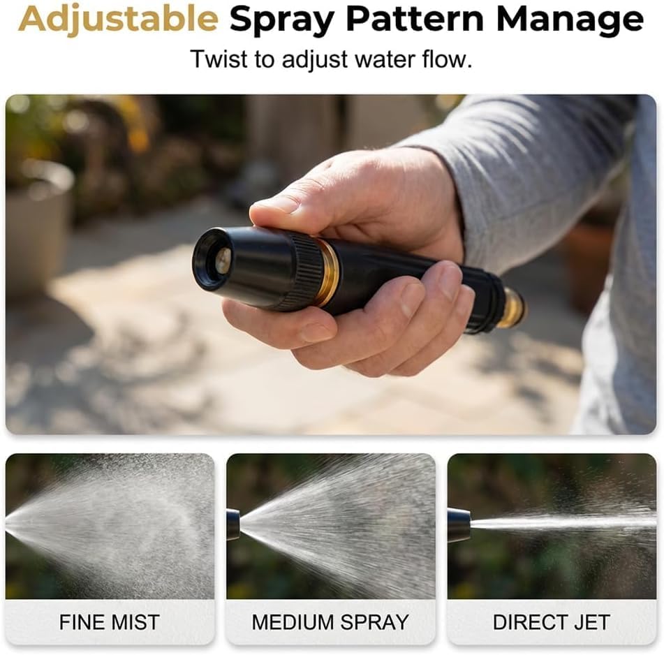 Upgrade Heavy Duty High Pressure Hose Nozzle, Adjustable Booster Home High Pressure Car Wash Water Gun with Booster Nozzle, Pressure Washer Hose Attachment for Plant Watering Lawn Car - Image 2