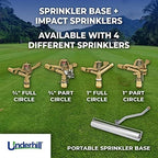 Underhill RollerPro 22-Inch Portable Sprinkler System Base with 3/4-Inch Part Circle Brass Impact Sprinkler, 1-Inch FHT x 1-Inch FPT, A-RP221-SI075P - Image 4