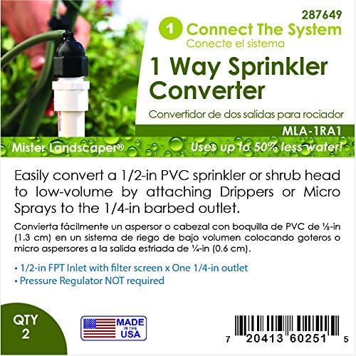 Mister Landscaper MLA-1RA1 Drip Irrigation 1 Way Sprinkler Converter (2 Quantity) - Image 4