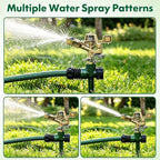 4 Pack Impact Lawn Sprinkler, Heavy Duty Zinc Alloy Lawn Sprinkler Head with Zinc Alloy Spike Base, 360° Adjustable Pulsating Water Sprinkler for Large Area Yard Lawn Patio Garden Irrigation - Image 3