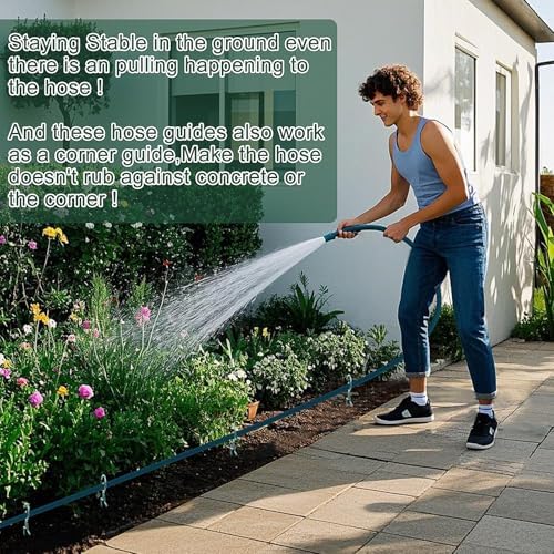 12Pcs Metal Hose Guide Stakes 14 Inch Garden Hose Holder Stake Heavy Duty Hose Support Hose Guide Spike for Outside Yard Lawn, Keeps Garden Hose Out of Flower Beds for Plant Protection - Image 6