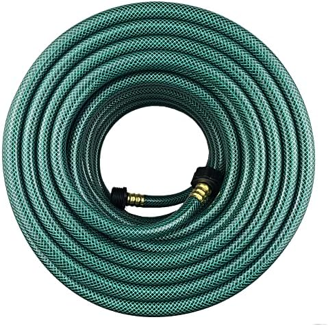 Darnassus PVC Garden Hose 1/2 Inch, 100 FT Flexible Water Hose Green with Male and Female Plastic Fittings - No Leaking and Lightweight for Household Outdoors Lawns Patio by Darnassus