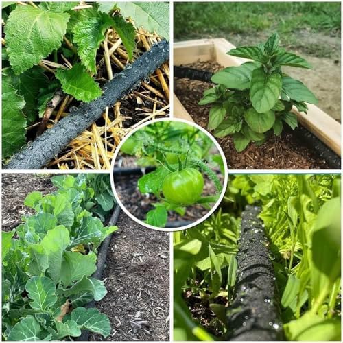 Soaker Hose 5/8" 75ft Rubber Garden Soaker Hoses, Water Seeper Round Drip Hose, Heavy Duty Drip Irrigation Hose For Vegetable, Lawn, Plants and Trees Watering - Image 6