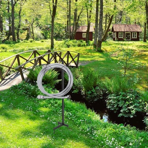 Freestanding Garden Hose Holder Metal Rack with Detachable Design - Image 6
