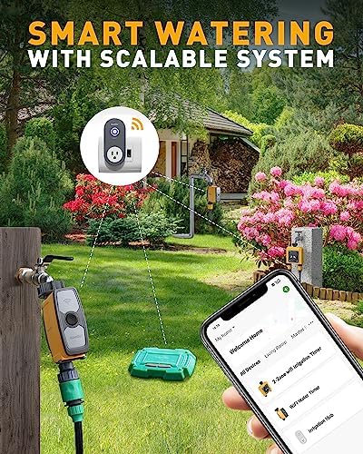 RAINPOINT Sprinkler Timer WiFi Water Timer, Smart Hose Timer, WiFi Sprinkler Controller Automatic Watering System Irrigation Water Valve, APP & Voice Control, Weather-based Auto Rain Delay, For Garden - Image 2