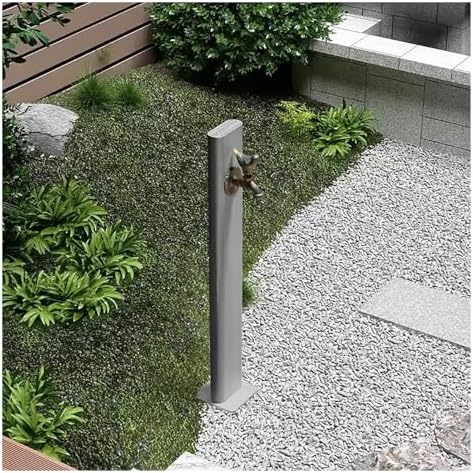 Freestanding Stainless Steel Garden Water Column with Faucet - Frost & Freeze-Proof Outdoor Hydrant for Lawn & Garden, Durable Floor Mount Water Feature by Unknown