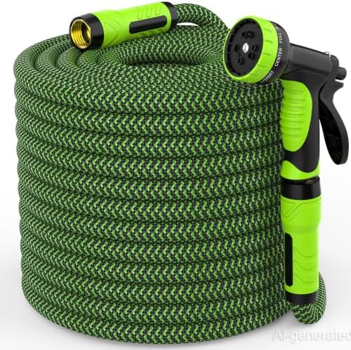 NON-EXPANDABLE Garden Hose 75ft x5/8'', Heavy Duty Flexible Water Hose with 10-Function Sprayer, Lightweight, Leak Proof, Durable Fabric Skin, Pressure Resistant for Yard, Outdoor by HEYRSUN