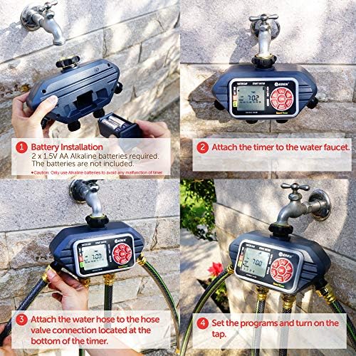 Eden 93413 Programmable Digital Water Timer 4-Zone, Compatible with Wireless Soil Moisture Sensor - Image 5