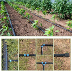 3280 ft 5/8" Drip Irrigation Tape Kit 8 mil Emitter Spacing 6" Flat Drip Tape with 140 PCS Drip Tape Connectors Automatic Irrigation Equipment for Garden Irrigation Emitter Flow:0.79 GPH - Image 5