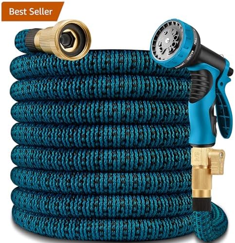 75 ft Garden Hose - Expandable Garden Hose with 10 Function Spray Nozzle - Kink-Free, Lightweight, Durable, Flexible, 2026 New Retractable Water Hoses for Yard, Lawn, Gardening(Blue Black) by ICTPTOSL