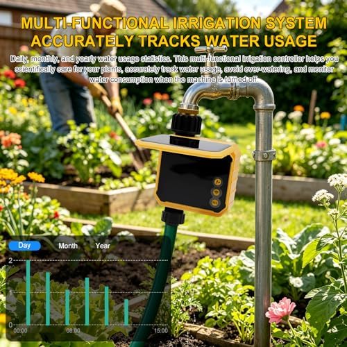 WiFi Water Timer, Smart Solar Irrigation Controller, Programmable Sprinkler Timer with Rain Delay & Manual Override, for Garden, Lawn & Yard Drip System - Image 2
