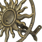 Zeckos Garden Hose Holder Sun 11.5 Inch Cast Iron Bronze - Image 4