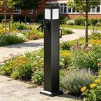 Solar Light Garden Water Column, Stainless Steel Hose Stand with Double Faucets, Outdoor Vertical Antifreeze Garden Watering Post, Outdoor Water Dispenser(16 * 80cm) by Unknown