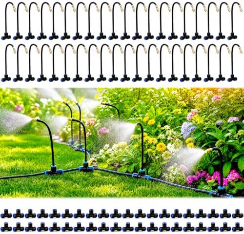 Drip Irrigation Nozzles 40 Pack, 8 Inch Adjustable Sprayers for 1/4 Tubing by Unknown
