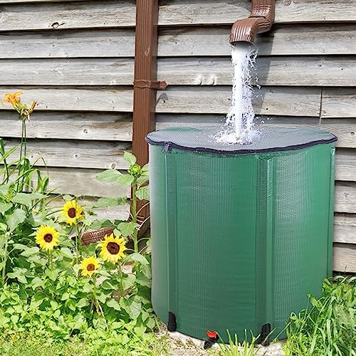 Collapsible Rain Barrel,Portable Water Storage Tank to Collect Rainwater from Gutter,Rainwater Collection System Downspout,Water Storage Tank Catcher Container with Filter Spigot(Green,200 Gallon) - Image 6