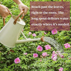 Metal Watering Can with Removable Spout, 1.5 Gallon Large Watering Cans for Plants, Galvanized Steel Gardening Water Can for Indoor & Outdoor Use, Watering Pot with Ergonomic Movable Handle(White) - Image 3