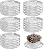 30 Packs 18" Extra-Large Clear Plant Saucers for Indoor Outdoor Use Heavy Duty Plastic Plant Trays for Planter Bulk Flower Pot Drip Trays to Catch Water, 4 to 20 Inch by Planterhoma