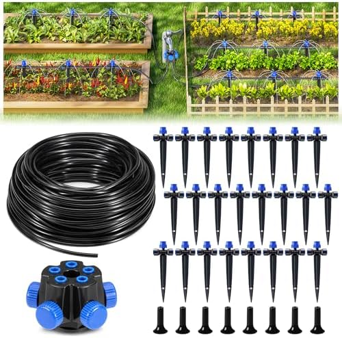 HIRALIY 100FT Drip Irrigation Kit for Raised Beds & Gardens by HIRALIY