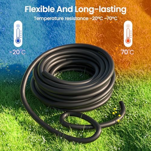 MIXC 50 FT 1/2 Inch Drip Irrigation Tubing Kit + MIXC Water Flow Meter with Brass Inlet & Outlet - Image 6