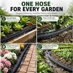 Flat Soaker Hose 15FT x 4 Pack, Soaker Hose Kit with 2 Splitters and 10 Staples, 1/2 in Drip Irrigation Hose, Linkable Garden Soaker Hose for Raised Beds, Vegetables (15ft 4-pack) - Image 7