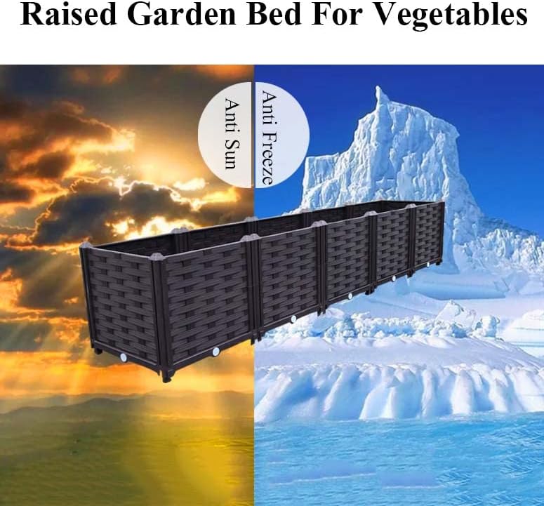 YSUEFIJO Raised Garden Bed Planter, Planters for Outdoor Plants, Elevated Garden Boxes Plant Pots, Grow Herbs and Vegetables Outdoors, Easy to Install - Image 4