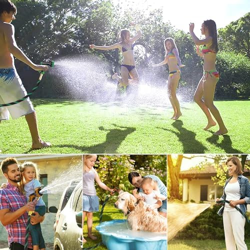 50FT Lightweight Garden Hose, Brass 3/4", 10-Pattern Nozzle - Image 7