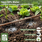 1/4" Drip Irrigation Tubing with 6" Emitter Spacing, (250 Ft Roll) Saving 80% Water, 0.5 GPH Emitters Built-In Drip Irrigation Line for Garden, Hydroponics, Greenhouses, and Landscape Beds (Brown) - Image 2