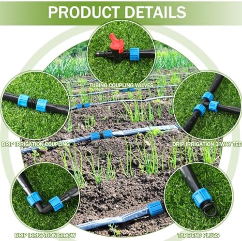 Tondiamo 250ft 16mil 5/8" Drip Tape Irrigation Kit, 6" Spacing Hose - Image 5