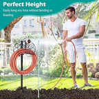Goplus Garden Hose Holder, 42" Detachable Metal Hose Stand Rack with 3 Anchor Points, Freestanding Heavy Duty Hose Organizer for Outside Yard Garden Lawn Use, Store 150FT Water Pipes - Image 6