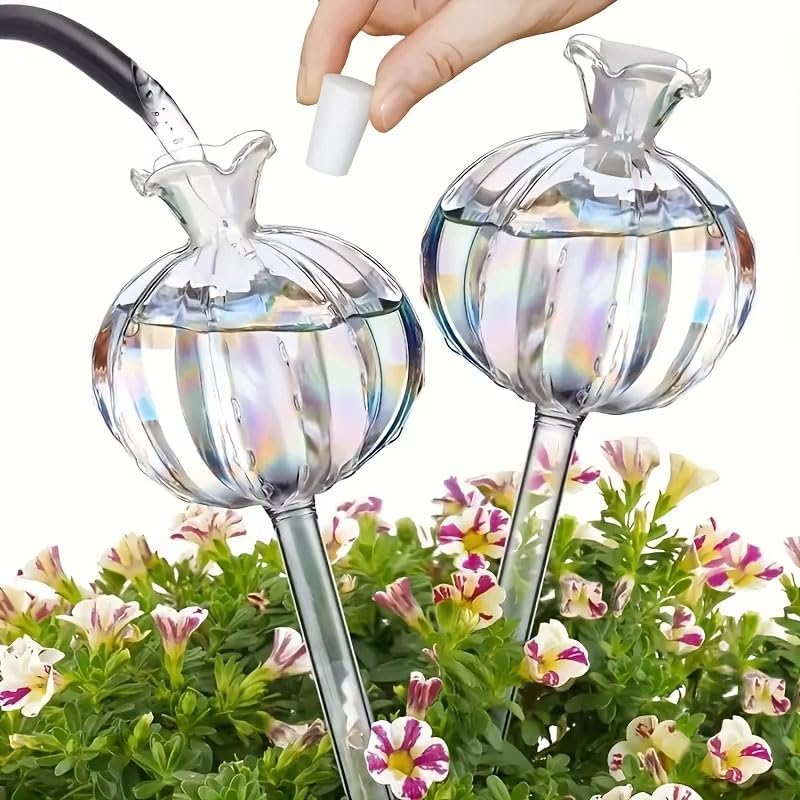 Simulated Glass Automatic Plant Watering Bulbs Shape Flower Plant Water Dripper Lightweight Plant Device Drip(C 2pcs) - Image 2