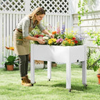 Fancyango Raised Garden Bed with Wheels 26.3" H -Ashen - Image 3