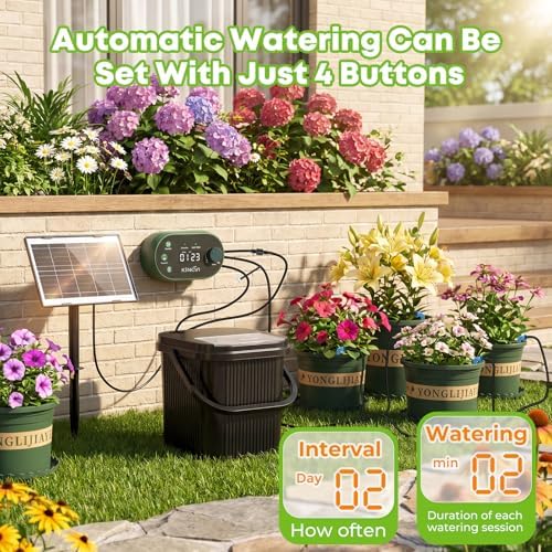 Solar Drip Irrigation System Kit, Auto Plant Waterer for 15 Pots - Image 4