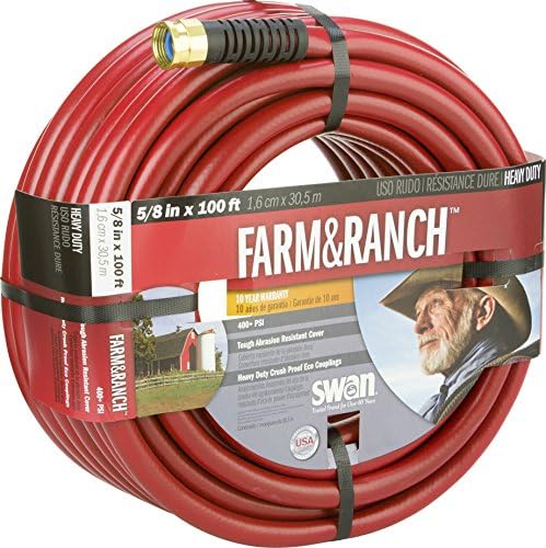 Swan Products SNFR58100 Farm & Ranch Durable Heavy Duty Water Hose with Crush Proof Couplings 100' x 5/8", Red - Image 6