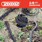 100FT 5/8-Inch Soaker Hose with Metal Staples, Flexible with Solid Brass Connector, Leak-Resistant Watering System for Gardens & Vegetable Beds - Image 6