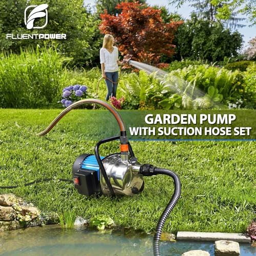 1HP 900 GPH Portable Garden Transfer Pump with 13 ft Suction Hose Kit - Image 2