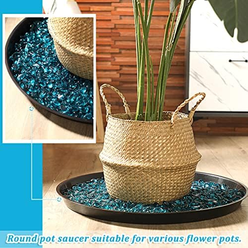 Eccliy 6 Pack Plastic Plant Saucer, Round, 25 Inch, Black - Image 4