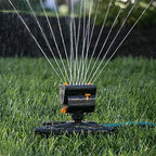 Melnor 65003-AMZ Mini Oscillating Sprinkler with Product Adapter Watering Set, On Base, Black, Yellow - Image 2